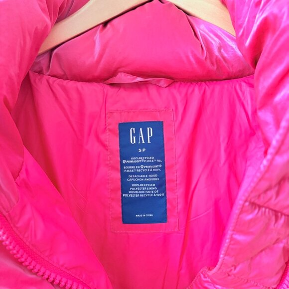 Gap Big Puff Cropped Jacket in Super Neon Hot Pink Size Small - Picture 9 of 12